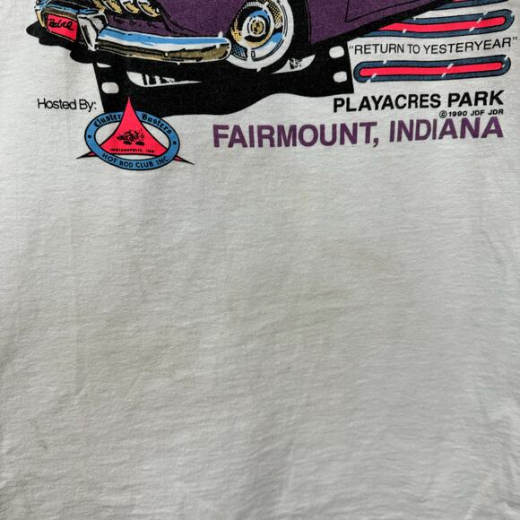 Vintage James Dean Shirt Size XL White Single Stitch Memorial Rod Run 1990 USA - Picture 7 of 9